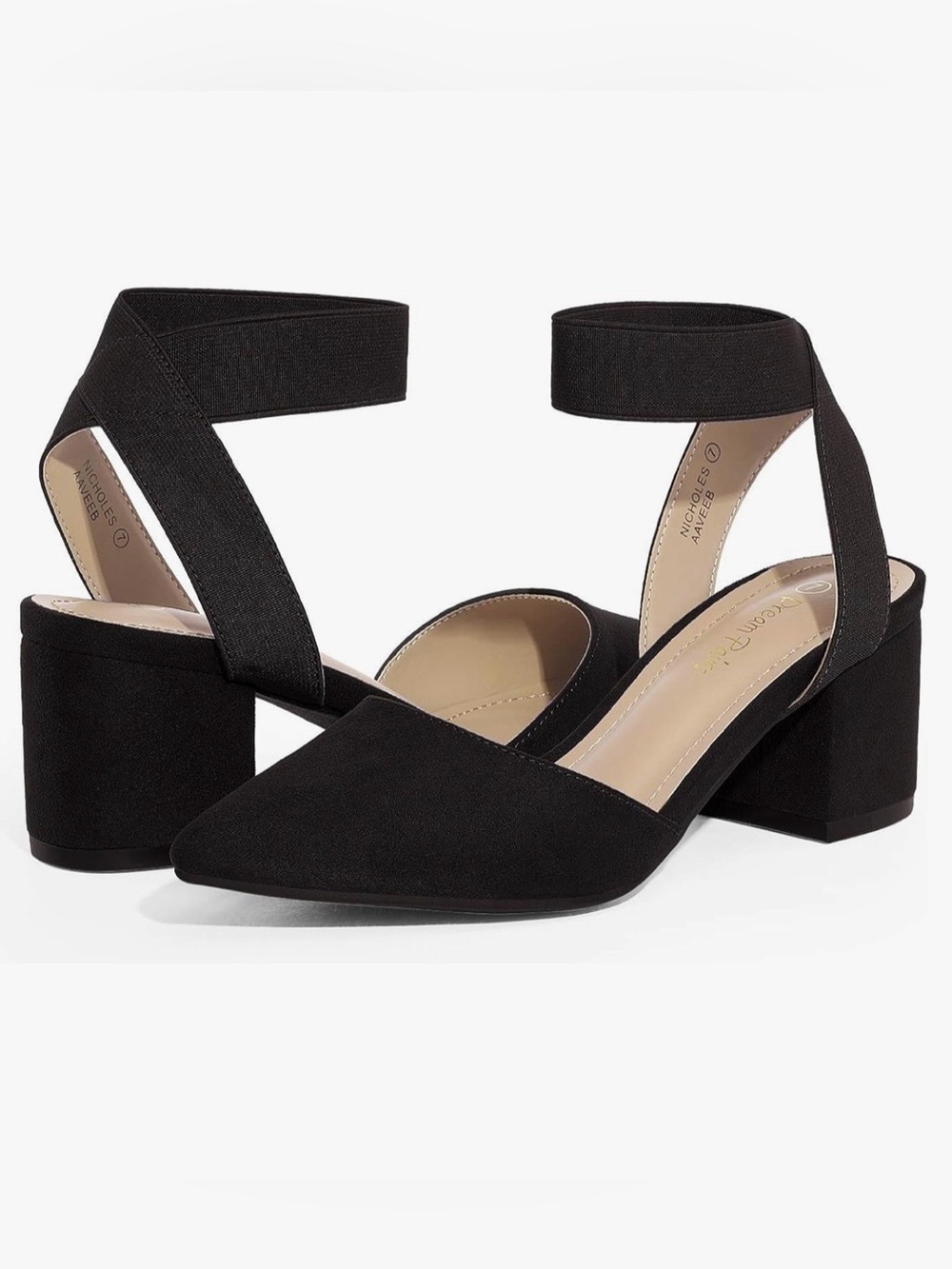 DREAM PAIRS Women's Nicholes Low Block Heel Pumps